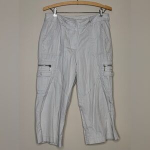 New Directions Cream Cargo Pants 10